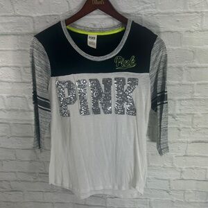 PINK Victoria's Secret Black and Gray Tee